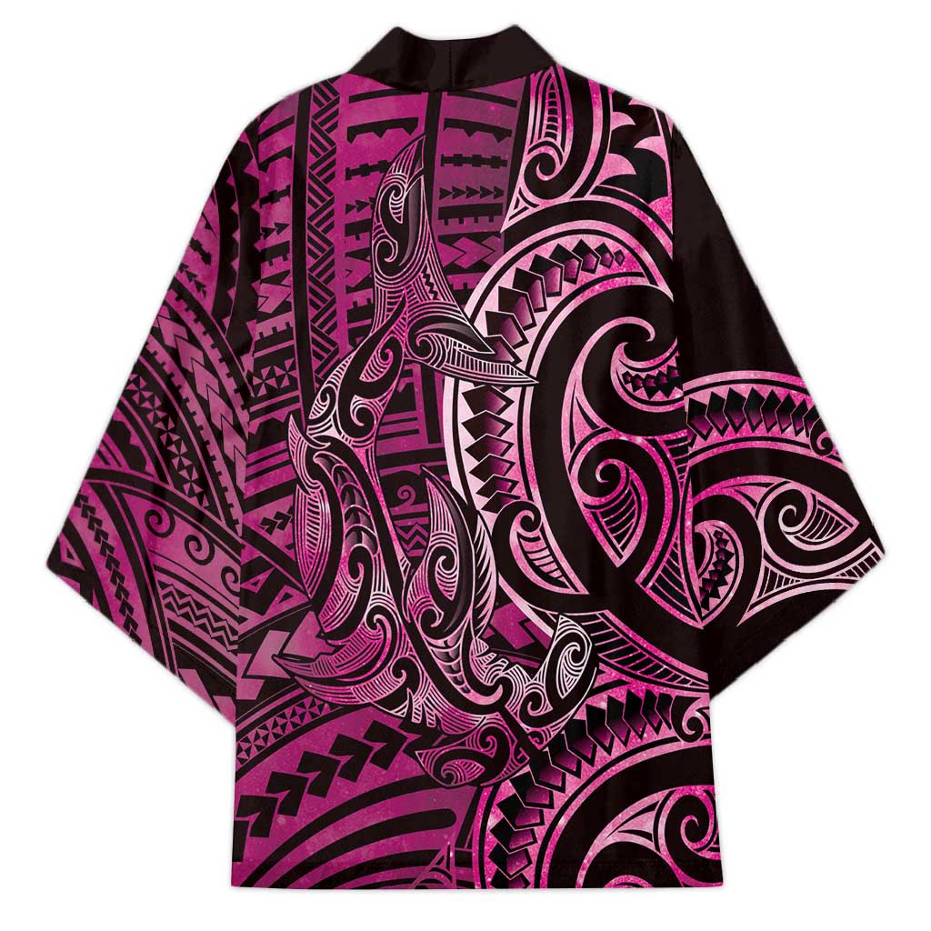 New Zealand Hammerhead Shark Kimono Maori Haehae Mangopare Pink - Polynesian Pride
