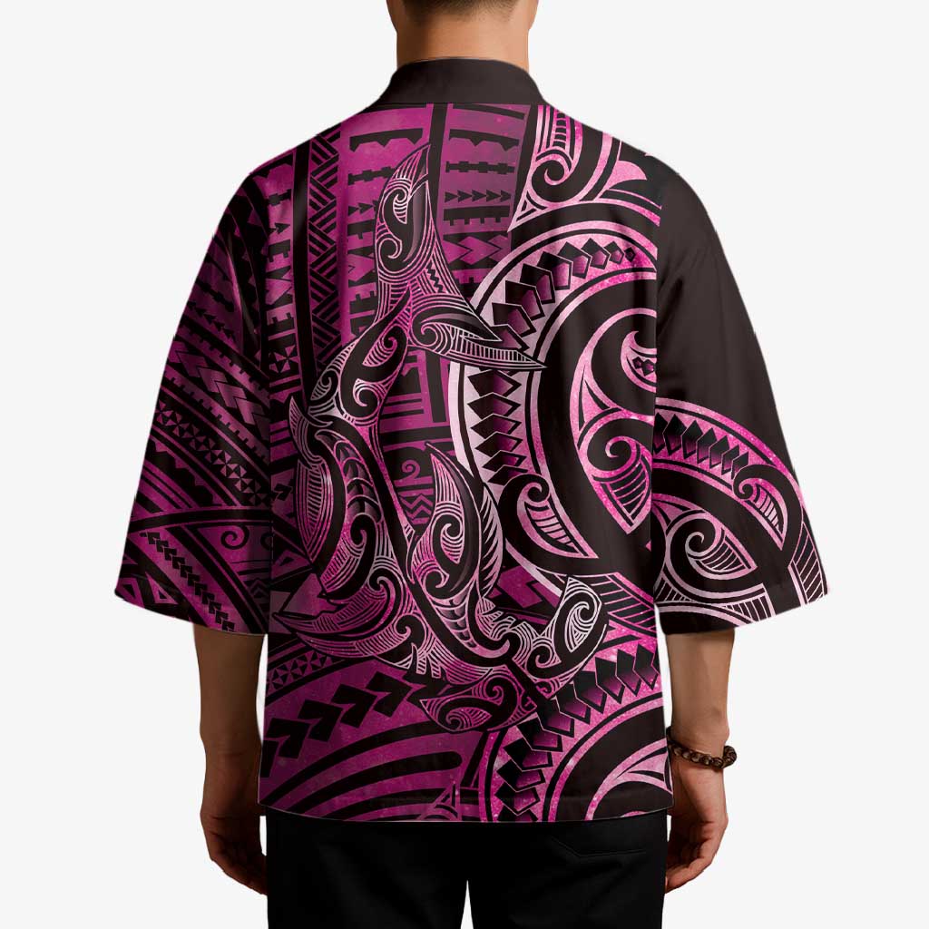 New Zealand Hammerhead Shark Kimono Maori Haehae Mangopare Pink - Polynesian Pride
