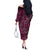 New Zealand Hammerhead Shark Off The Shoulder Long Sleeve Dress Maori Haehae Mangopare Pink - Polynesian Pride