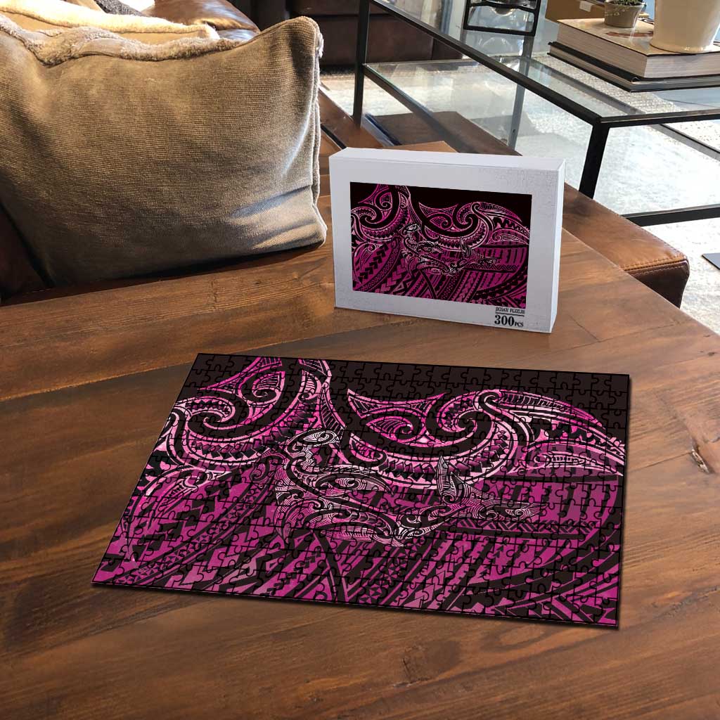 New Zealand Hammerhead Shark Puzzle Maori Haehae Mangopare Pink - Polynesian Pride