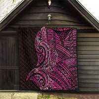 New Zealand Hammerhead Shark Quilt Maori Haehae Mangopare Pink - Polynesian Pride