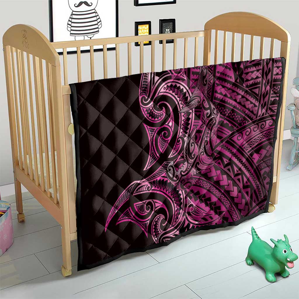 New Zealand Hammerhead Shark Quilt Maori Haehae Mangopare Pink - Polynesian Pride
