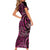 New Zealand Hammerhead Shark Short Sleeve Bodycon Dress Maori Haehae Mangopare Pink - Polynesian Pride