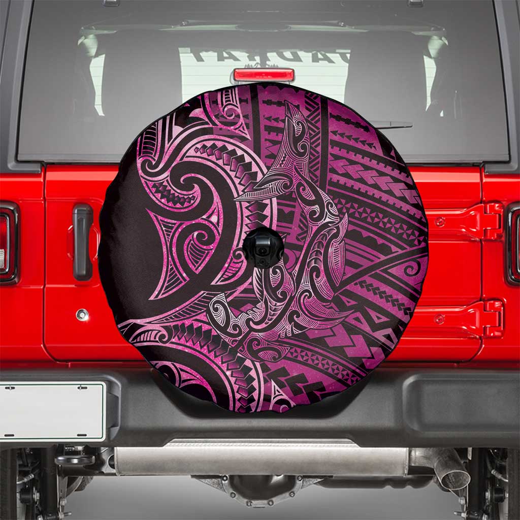 New Zealand Hammerhead Shark Spare Tire Cover Maori Haehae Mangopare Pink - Polynesian Pride