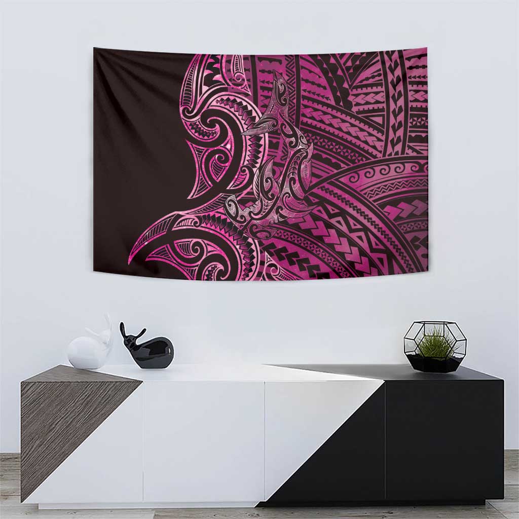New Zealand Hammerhead Shark Tapestry Maori Haehae Mangopare Pink - Polynesian Pride