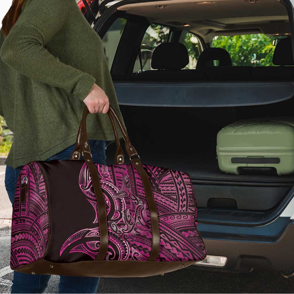 New Zealand Hammerhead Shark Travel Bag Maori Haehae Mangopare Pink - Polynesian Pride