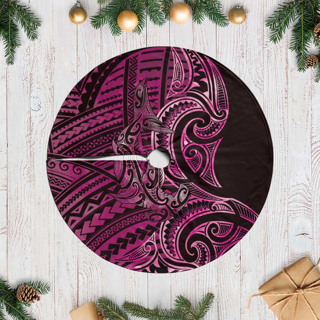 New Zealand Hammerhead Shark Tree Skirt Maori Haehae Mangopare Pink - Polynesian Pride