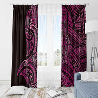 New Zealand Hammerhead Shark Window Curtain Maori Haehae Mangopare Pink - Polynesian Pride