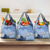 Blue Palaka Japanese Patterns Grocery Bag Asanoha Seigaiha Sakura Motif - Polynesian Pride