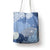 Blue Palaka Japanese Patterns Tote Bag Asanoha Seigaiha Sakura Motif - Polynesian Pride