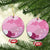 Pink Palaka Japanese Patterns Ceramic Ornament Asanoha Seigaiha Sakura Motif - Polynesian Pride