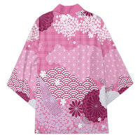 Pink Palaka Japanese Patterns Kimono Asanoha Seigaiha Sakura Motif - Polynesian Pride