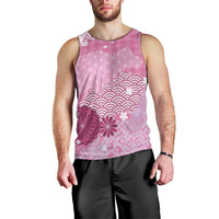 Pink Palaka Japanese Patterns Men Tank Top Asanoha Seigaiha Sakura Motif LT14 - Polynesian Pride