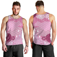 Pink Palaka Japanese Patterns Men Tank Top Asanoha Seigaiha Sakura Motif LT14 - Polynesian Pride