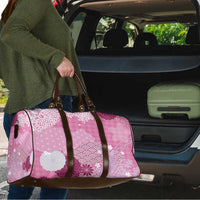 Pink Palaka Japanese Patterns Travel Bag Asanoha Seigaiha Sakura Motif - undefined