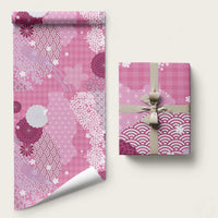 Pink Palaka Japanese Patterns Wrapping Paper Asanoha Seigaiha Sakura Motif - Polynesian Pride