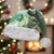 Green Palaka Japanese Patterns Christmas Santa Hat Asanoha Seigaiha Sakura Motif - Polynesian Pride
