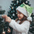 Green Palaka Japanese Patterns Christmas Santa Hat Asanoha Seigaiha Sakura Motif - Polynesian Pride