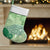 Green Palaka Japanese Patterns Christmas Stocking Asanoha Seigaiha Sakura Motif - Polynesian Pride