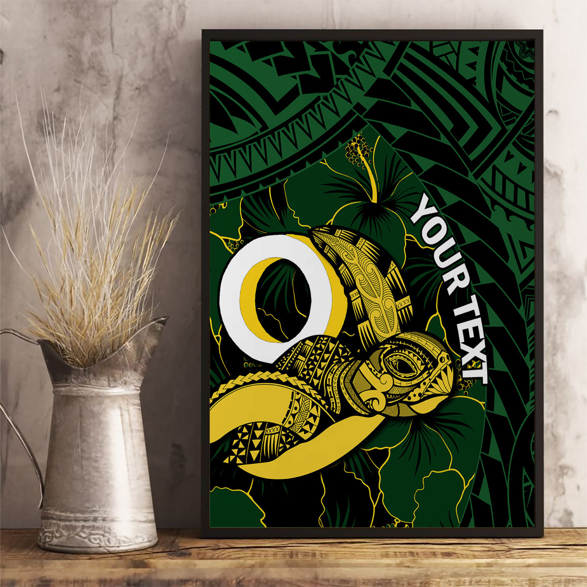 Personalised Solomon Islands Western Province Day Canvas Wall Art Sea Turtle Mix Polynesian Hibiscus Pattern LT14 - Polynesian Pride