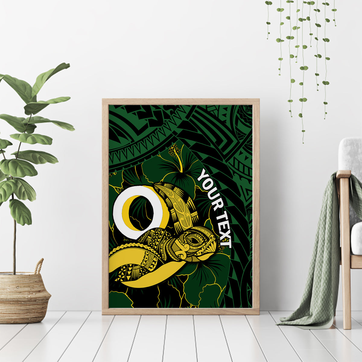 Personalised Solomon Islands Western Province Day Canvas Wall Art Sea Turtle Mix Polynesian Hibiscus Pattern LT14 - Polynesian Pride