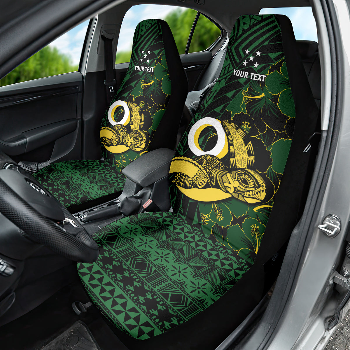 Personalised Solomon Islands Western Province Day Car Seat Cover Sea Turtle Mix Polynesian Hibiscus Pattern LT14 - Polynesian Pride
