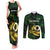 Personalised Solomon Islands Western Province Day Couples Matching Tank Maxi Dress and Long Sleeve Button Shirt Sea Turtle Mix Polynesian Hibiscus Pattern LT14 Green - Polynesian Pride