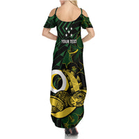 Personalised Solomon Islands Western Province Day Family Matching Summer Maxi Dress and Hawaiian Shirt Sea Turtle Mix Polynesian Hibiscus Pattern LT14 - Polynesian Pride