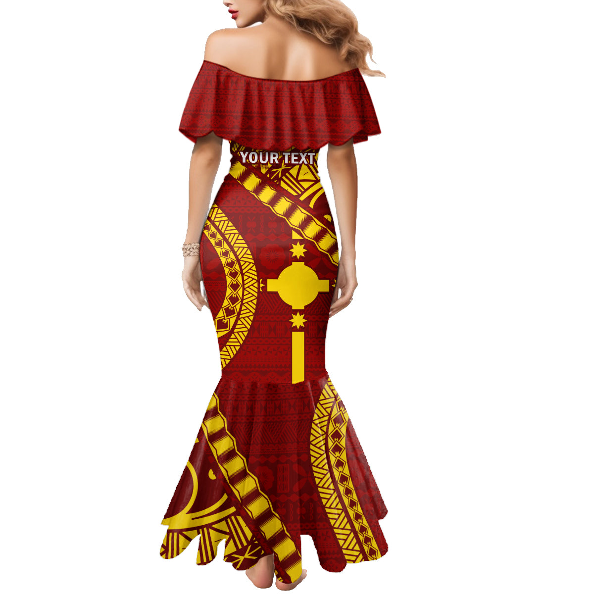 Personalised Fiji Rotuma Family Matching Mermaid Dress and Hawaiian Shirt Fijian Tapa Pattern LT14 - Polynesian Pride