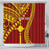 Personalised Fiji Rotuma Shower Curtain Fijian Tapa Pattern LT14 - Polynesian Pride