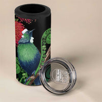 New Zealand Tui Bird Christmas 4 in 1 Can Cooler Tumbler Maori Fern Mix Pohotukawa LT14 - Polynesian Pride