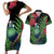 New Zealand Tui Bird Christmas Couples Matching Short Sleeve Bodycon Dress and Hawaiian Shirt Maori Fern Mix Pohotukawa