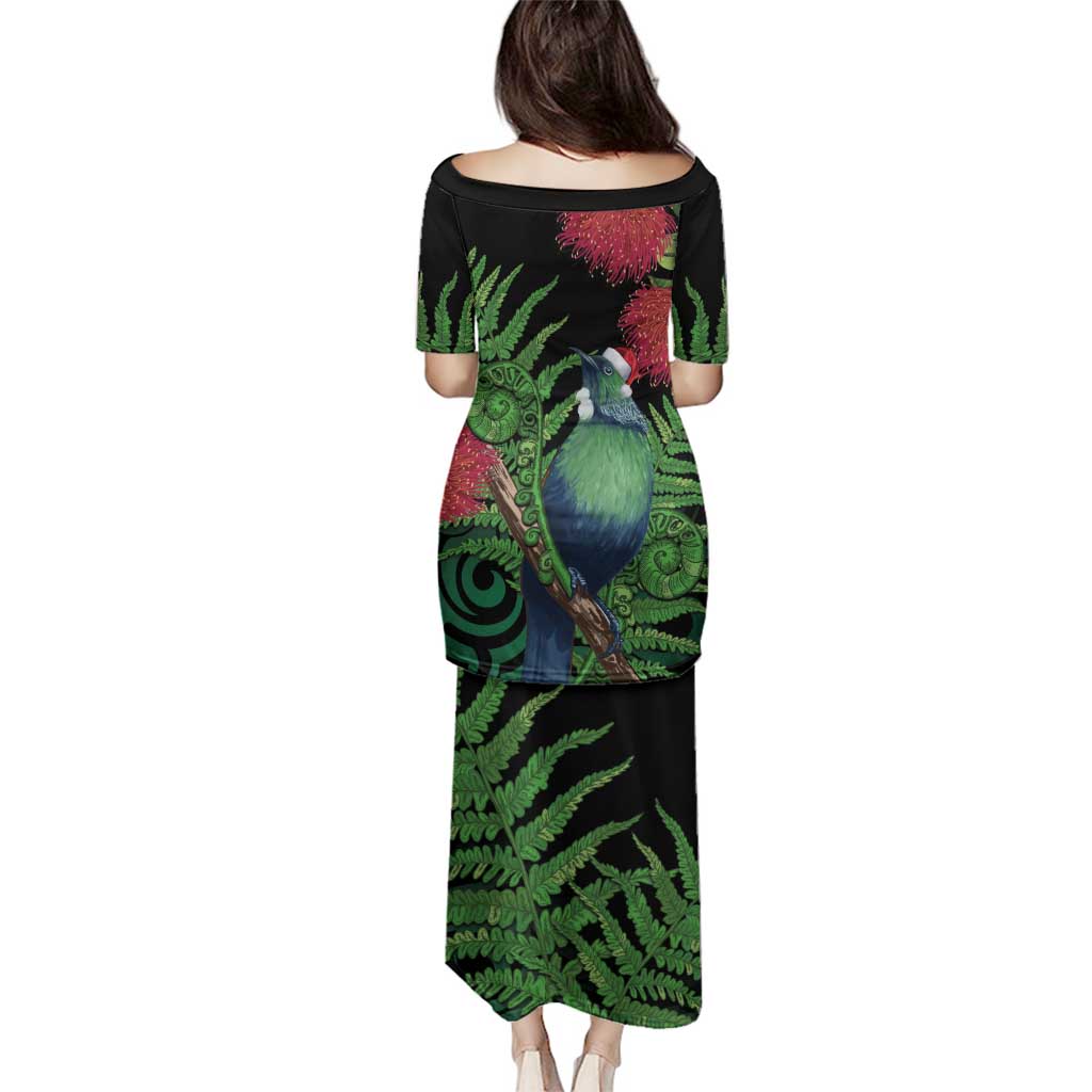 New Zealand Tui Bird Christmas Family Matching Puletasi and Hawaiian Shirt Maori Fern Mix Pohotukawa LT14 - Polynesian Pride
