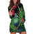 New Zealand Tui Bird Christmas Hoodie Dress Maori Fern Mix Pohotukawa