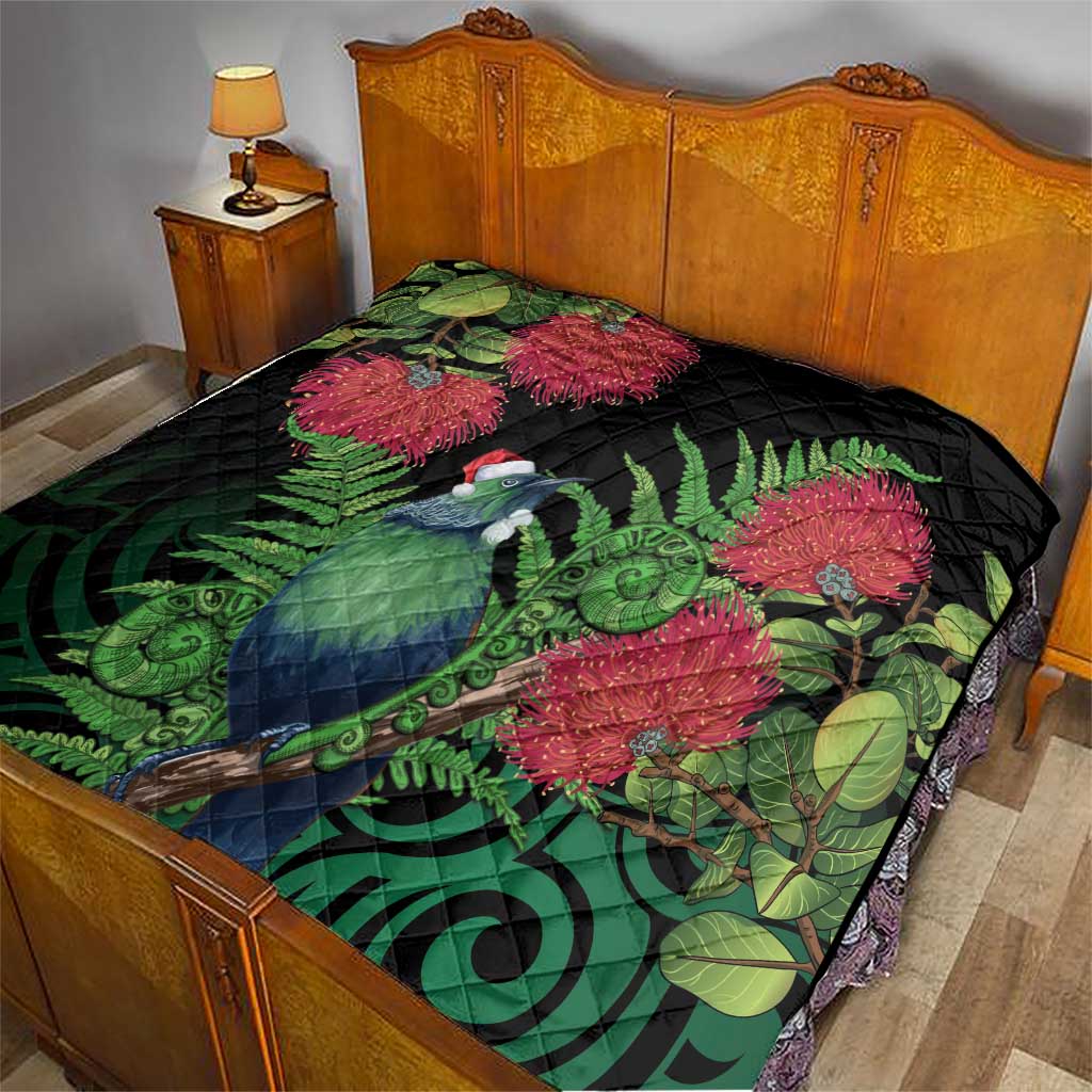 New Zealand Tui Bird Christmas Quilt Maori Fern Mix Pohotukawa