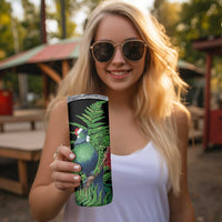 New Zealand Tui Bird Christmas Skinny Tumbler Maori Fern Mix Pohotukawa LT14 - Polynesian Pride