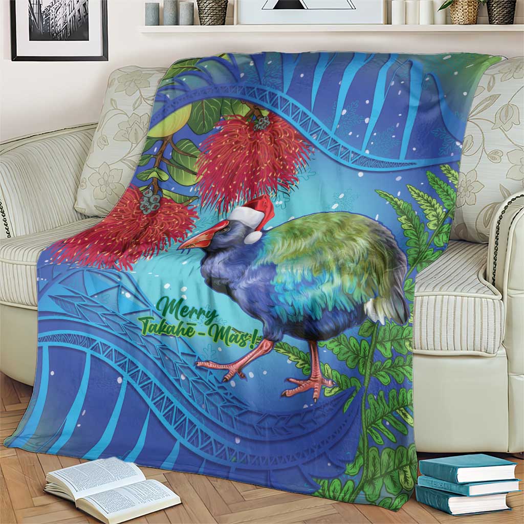 New Zealand Takahe Christmas Blanket Maori Fern Mix Pohotukawa