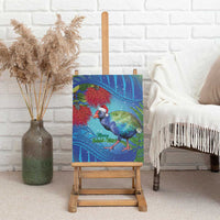 New Zealand Takahe Christmas Canvas Wall Art Maori Fern Mix Pohotukawa LT14 - Polynesian Pride