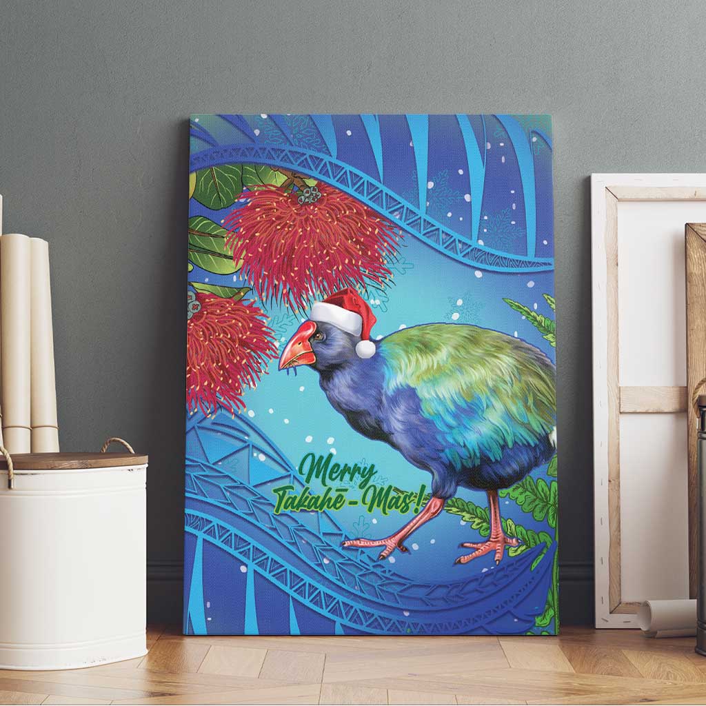 New Zealand Takahe Christmas Canvas Wall Art Maori Fern Mix Pohotukawa LT14 - Polynesian Pride