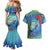 New Zealand Takahe Christmas Couples Matching Mermaid Dress and Hawaiian Shirt Maori Fern Mix Pohotukawa