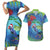 New Zealand Takahe Christmas Couples Matching Short Sleeve Bodycon Dress and Hawaiian Shirt Maori Fern Mix Pohotukawa