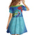 New Zealand Takahe Christmas Kid Short Sleeve Dress Maori Fern Mix Pohotukawa