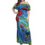 New Zealand Takahe Christmas Off Shoulder Maxi Dress Maori Fern Mix Pohotukawa