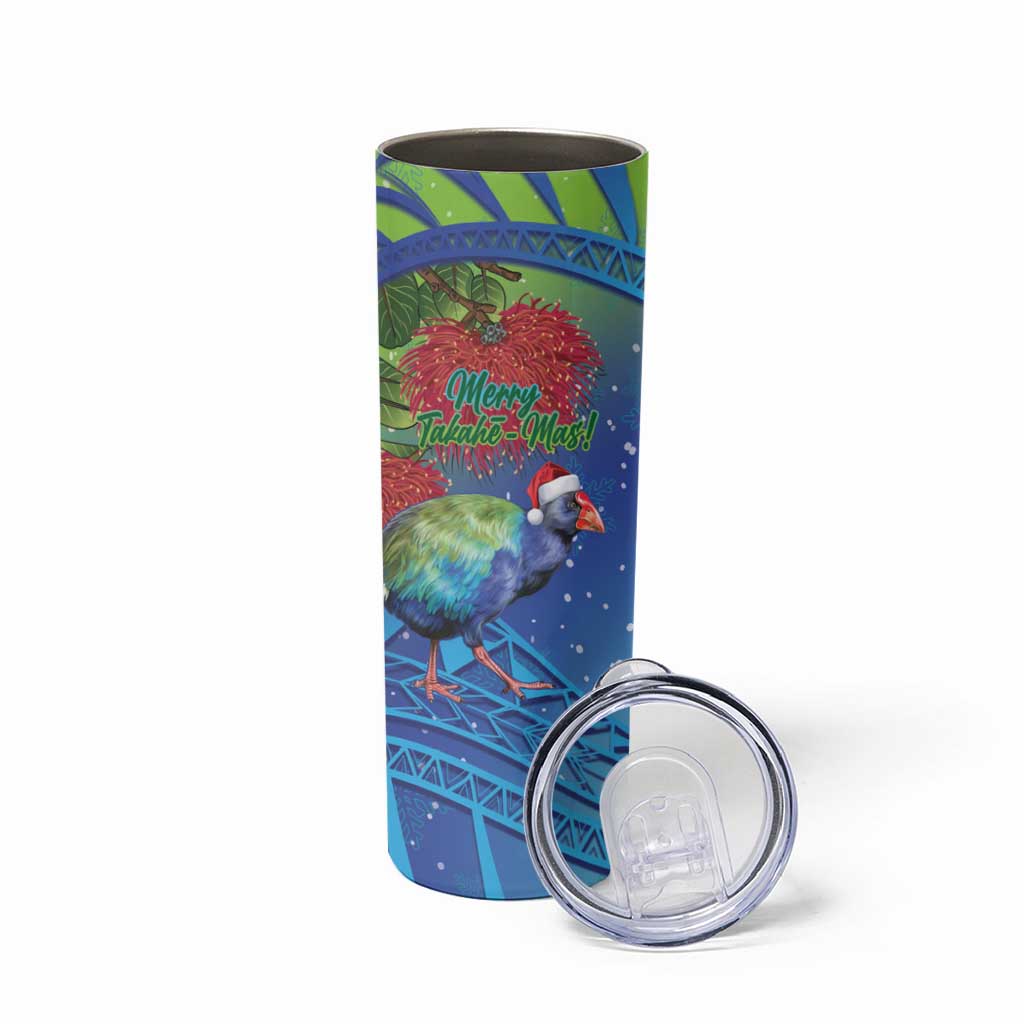 New Zealand Takahe Christmas Skinny Tumbler Maori Fern Mix Pohotukawa LT14 - Polynesian Pride