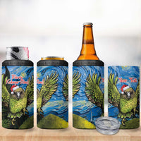 Personalised Jumping Kakapo Christmas 4 in 1 Can Cooler Tumbler New Zealand Fern - Starry Night Style LT14 - Polynesian Pride