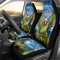 Personalised Jumping Kakapo Christmas Car Seat Cover New Zealand Fern - Starry Night Style LT14 - Polynesian Pride