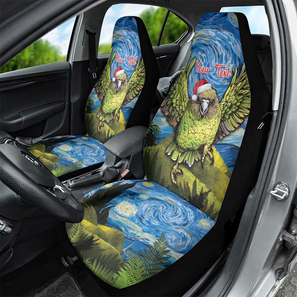 Personalised Jumping Kakapo Christmas Car Seat Cover New Zealand Fern - Starry Night Style LT14 - Polynesian Pride