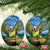 Personalised Jumping Kakapo Christmas Ceramic Ornament New Zealand Fern - Starry Night Style