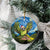 Personalised Jumping Kakapo Christmas Ceramic Ornament New Zealand Fern - Starry Night Style