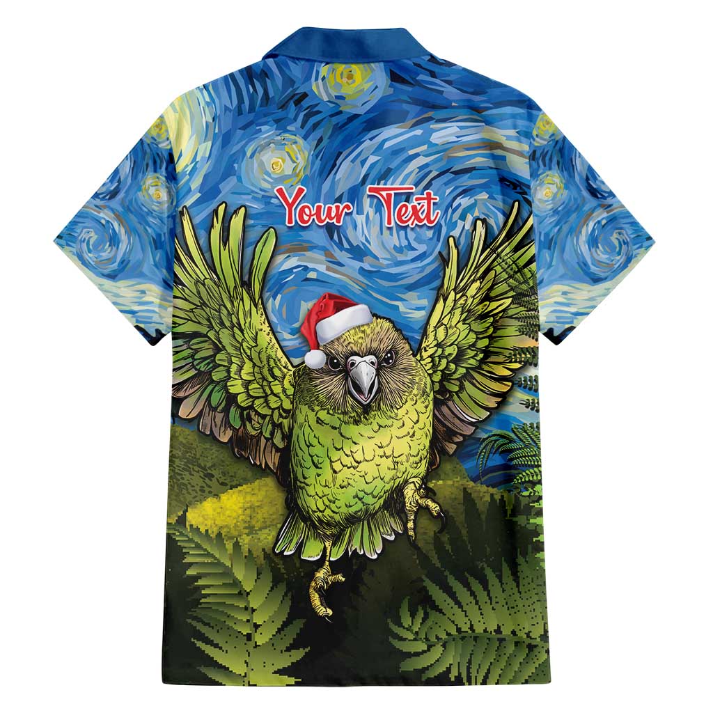 Personalised Jumping Kakapo Christmas Family Matching Long Sleeve Bodycon Dress and Hawaiian Shirt New Zealand Fern - Starry Night Style LT14 - Polynesian Pride